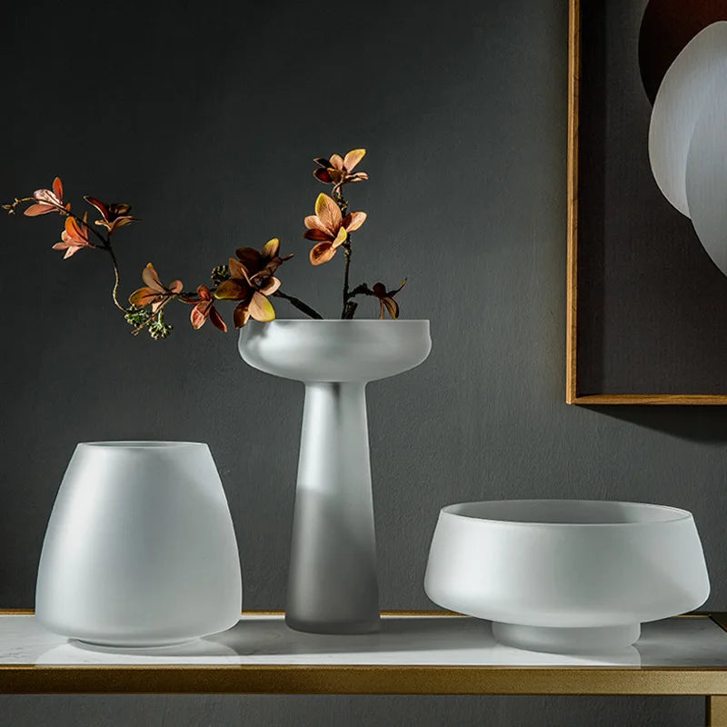 FrostedGlow Nordic Glass Vase