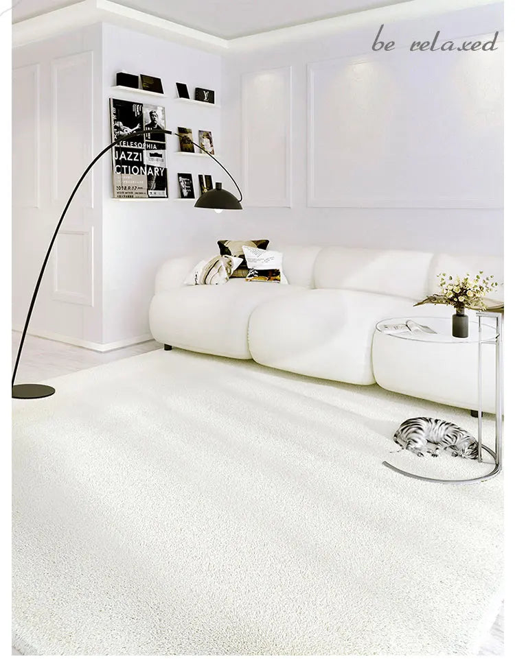 BlancSol Minimalist White Area Rug