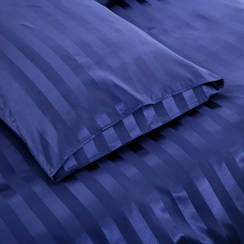 Noir Silque Striped Duvet Set