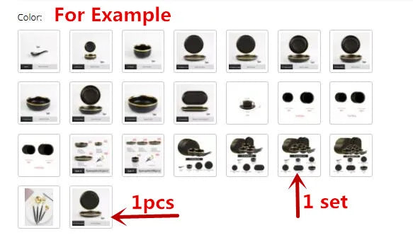 Eclipse Gilt Rim Black Porcelain Dinnerware Set