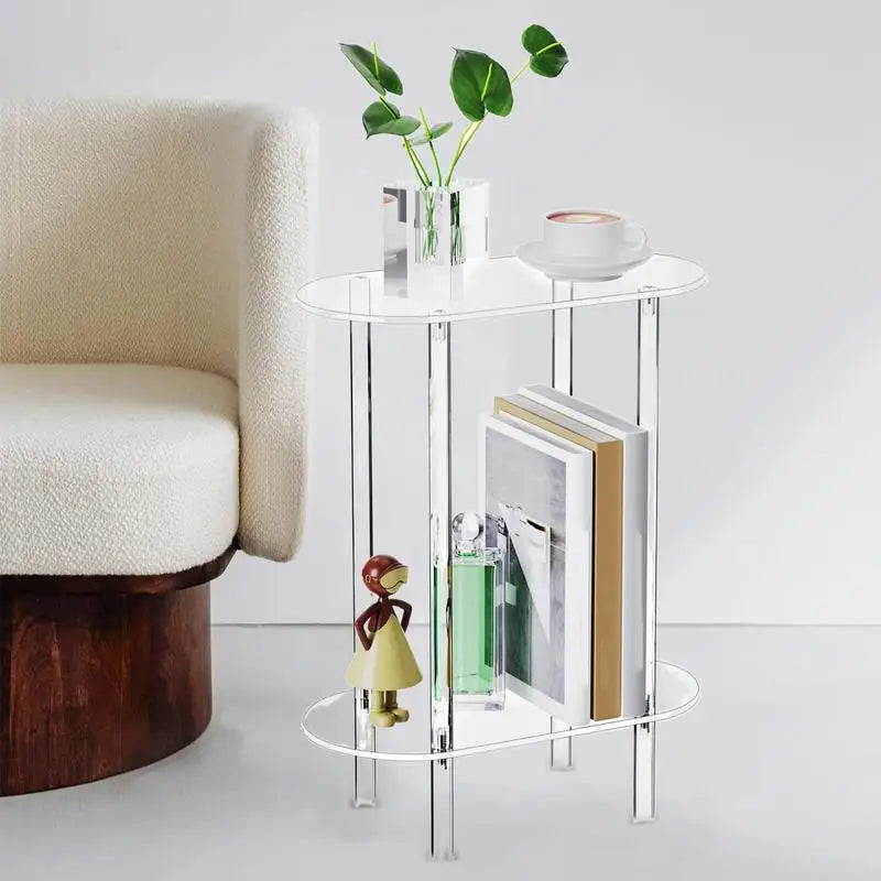 CrystalClear Acrylic Sofa Side Table