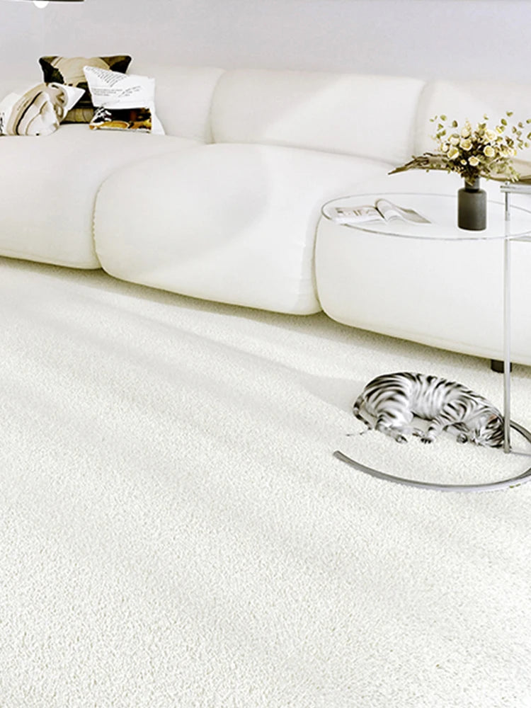 BlancSol Minimalist White Area Rug