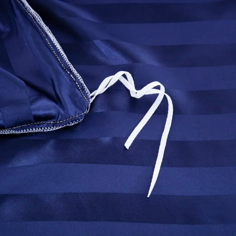 Noir Silque Striped Duvet Set