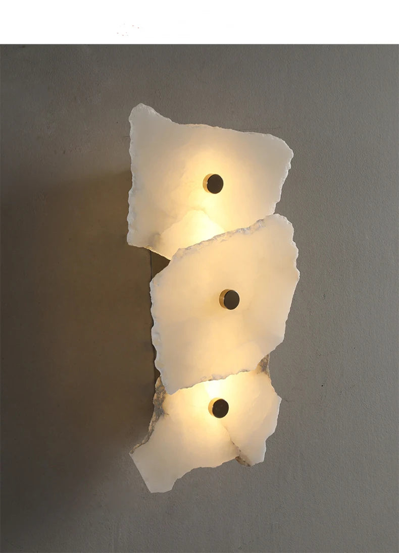 Aurora Marble Copper LED Wall Sconce