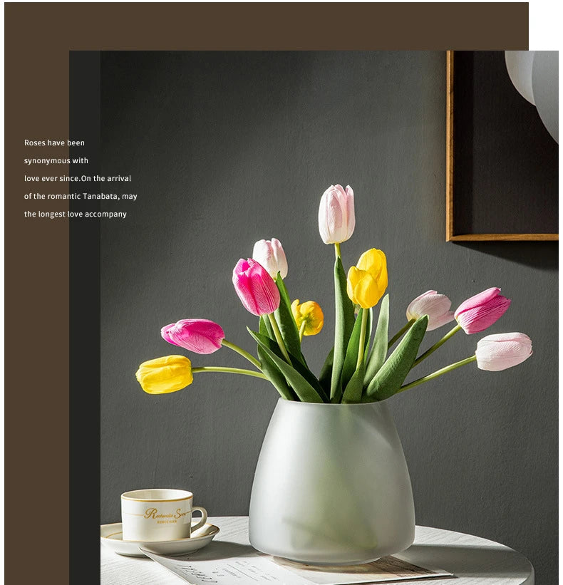 FrostedGlow Nordic Glass Vase