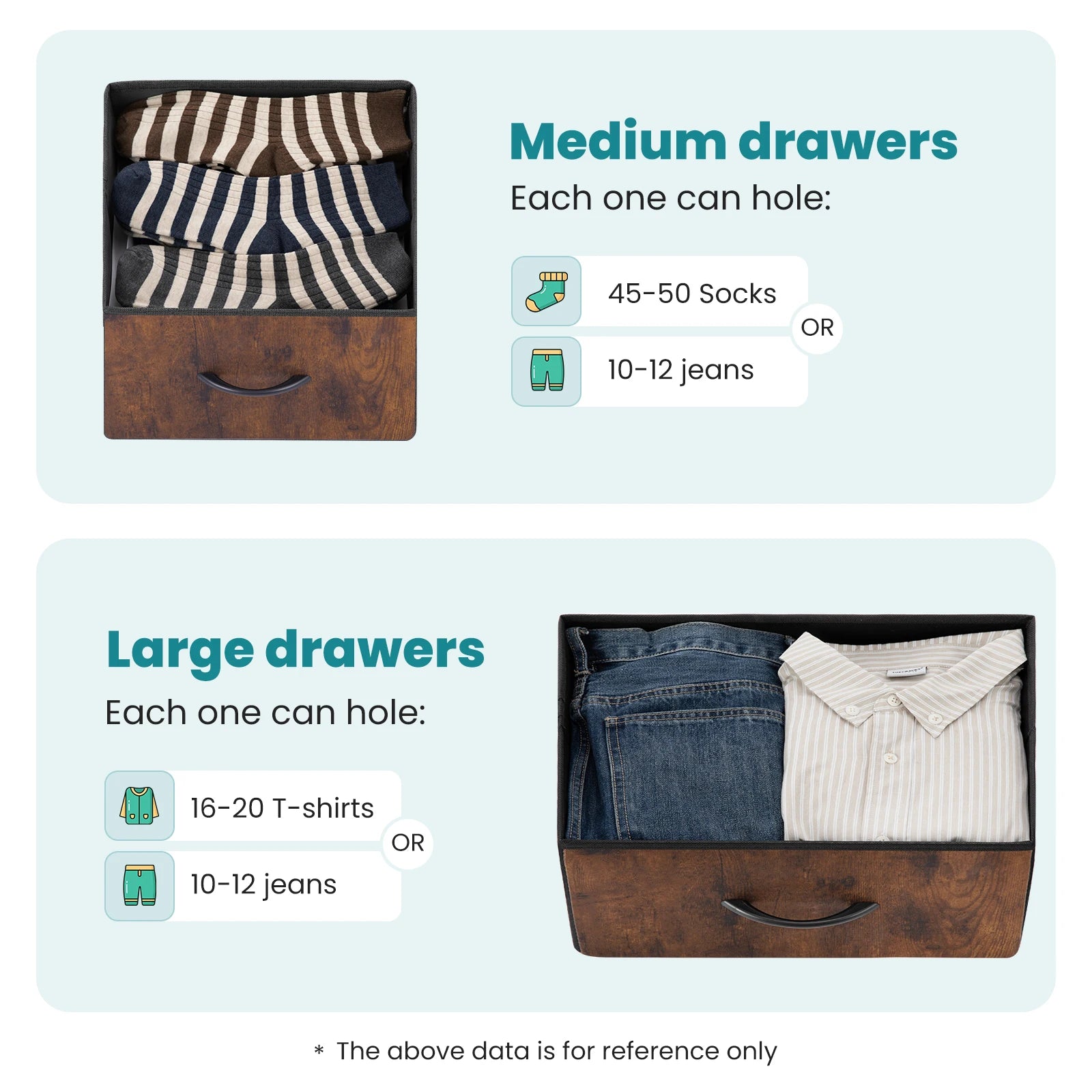 JHK Luxe 7-Drawer Fabric Dresser