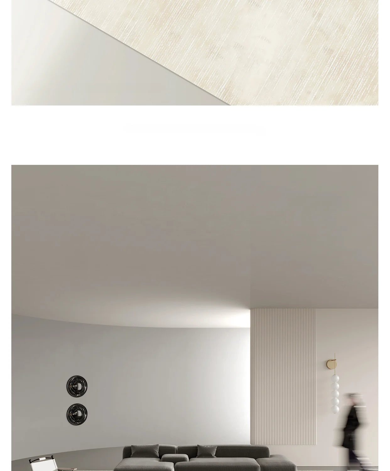 Sahara Minimalist Beige Line Area Rug