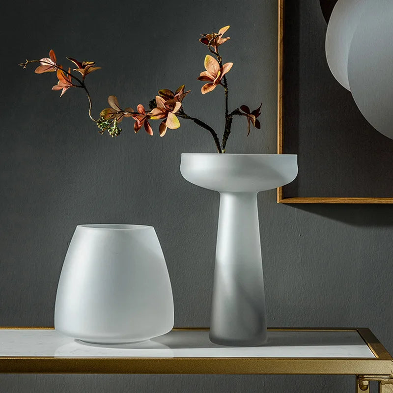 FrostedGlow Nordic Glass Vase