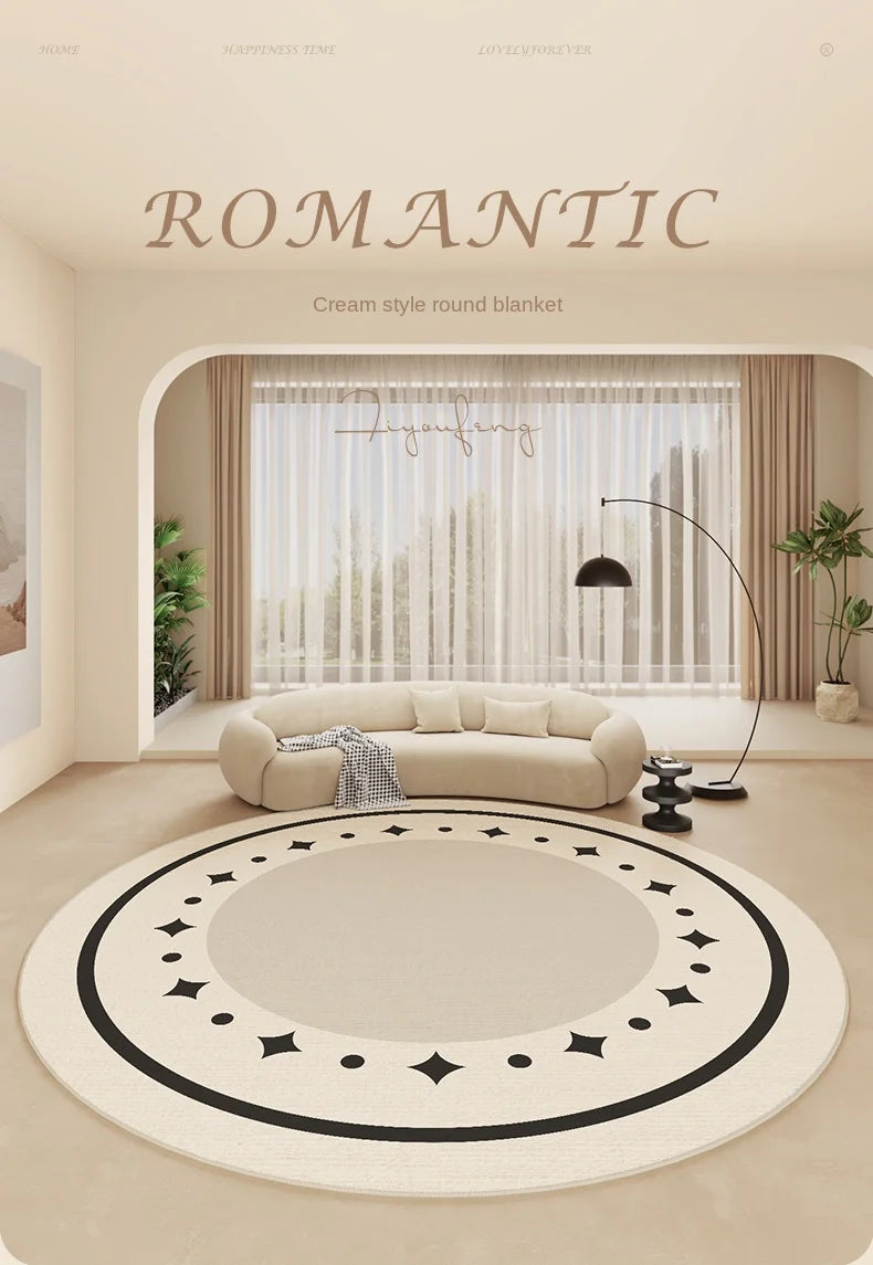 VelvetCream Luxe Round Carpet