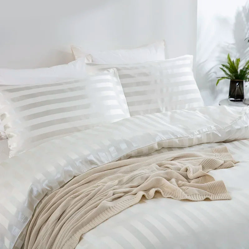 Noir Silque Striped Duvet Set