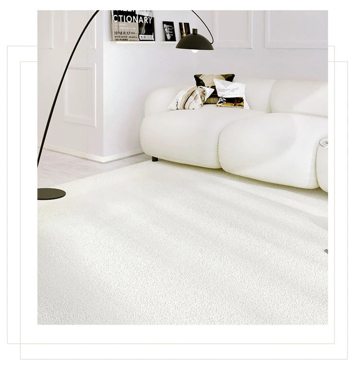 BlancSol Minimalist White Area Rug