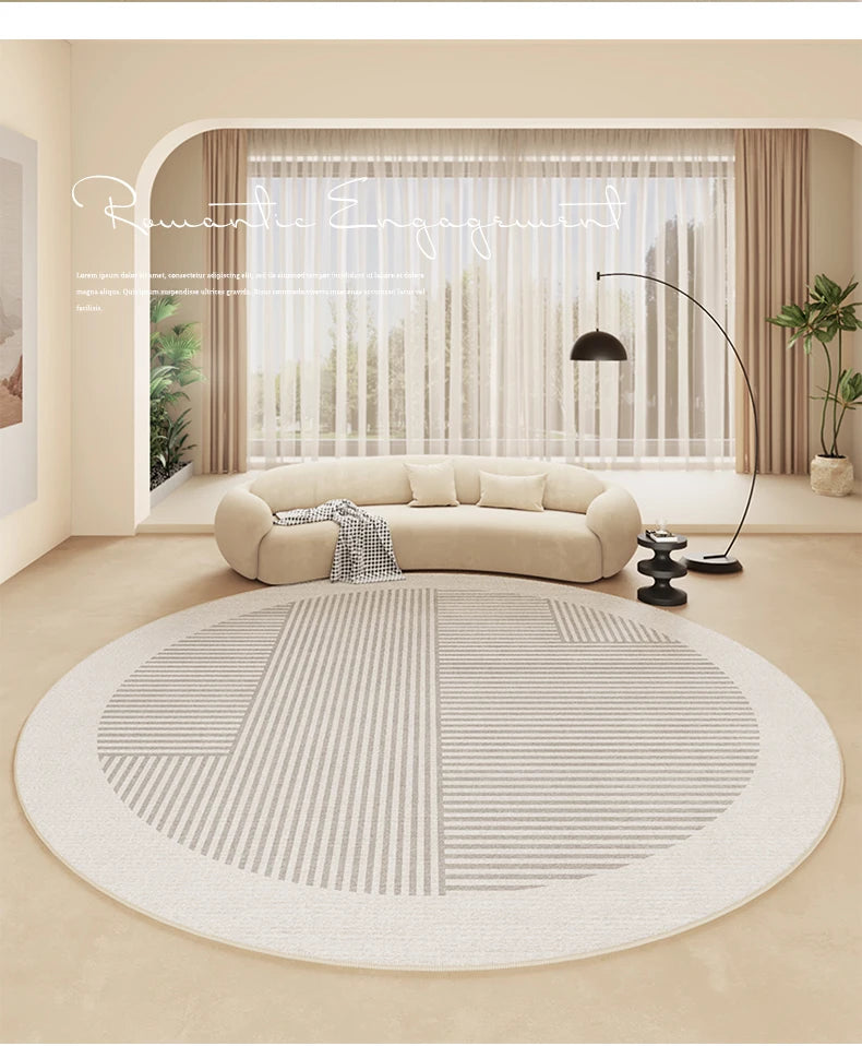 VelvetCream Luxe Round Carpet