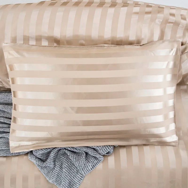 Noir Silque Striped Duvet Set