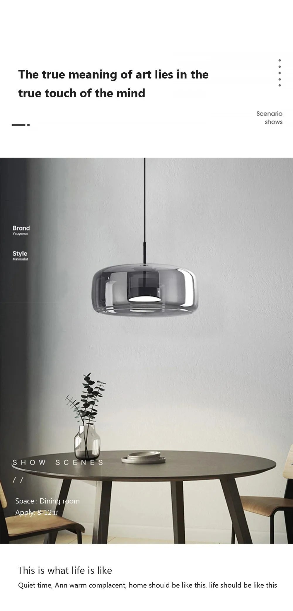 Modern LED Glass Pendant Light